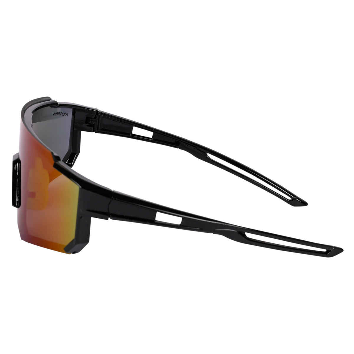 NuVew Unisex Sports Mirrored Sunglasses | Black and Blue - Large