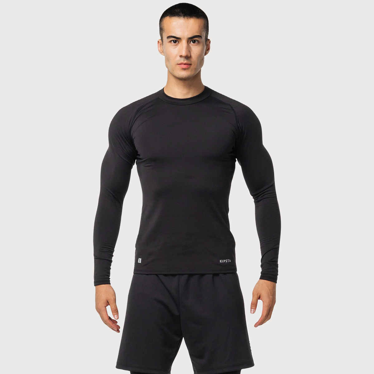 Decathlon | Kipsta Men's Football Long Sleeve Compression Tights T-shirt | Black - M