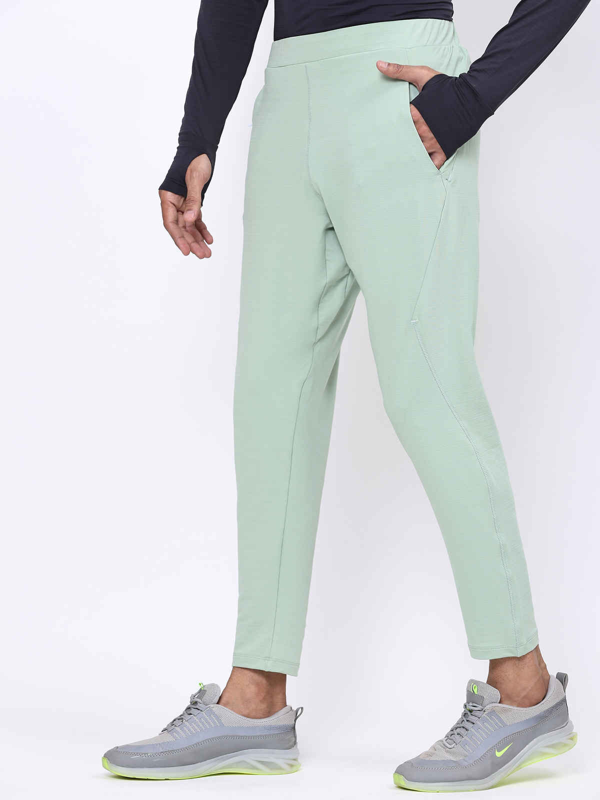 Dida Men's Track Pant Regular Comfortable Stretchable Dry-Fit | Light Green - M