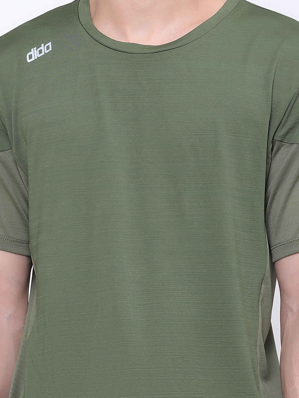 Dida Men's Sports T-shirt | Regular Comfortable Stretchable Dry-Fit | Olive - M