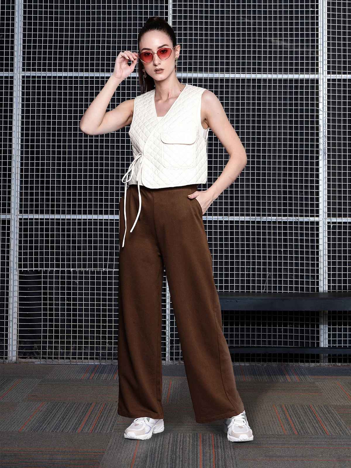 SASSAFRAS Women's Terry Track Pants | Brown - M