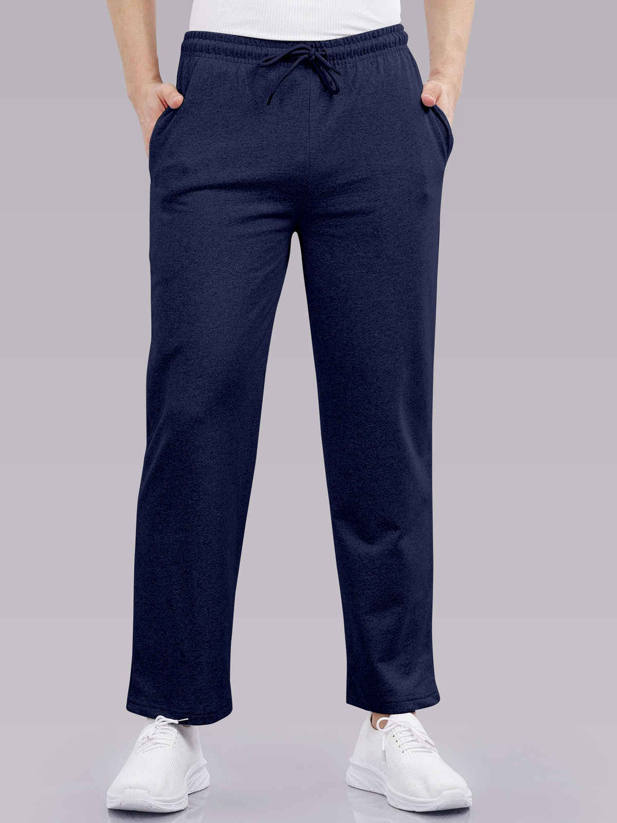 FTX Men's Solid Baggy Fit Cotton Rich Drawstring TrackPant | Navy - XL