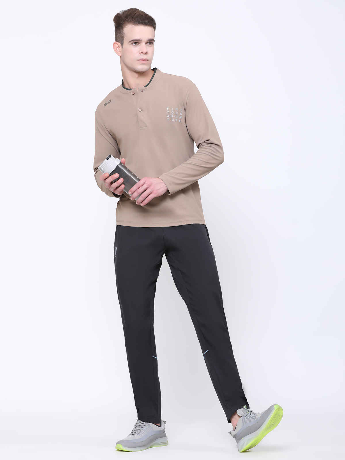 Dida Men's Track Pant Regular Comfortable Stretchable Dry-Fit | Black - M