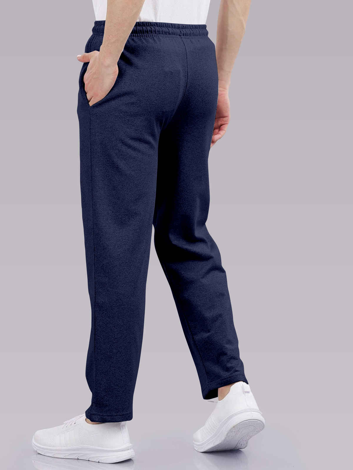 FTX Men's Solid Baggy Fit Cotton Rich Drawstring TrackPant | Navy - XL