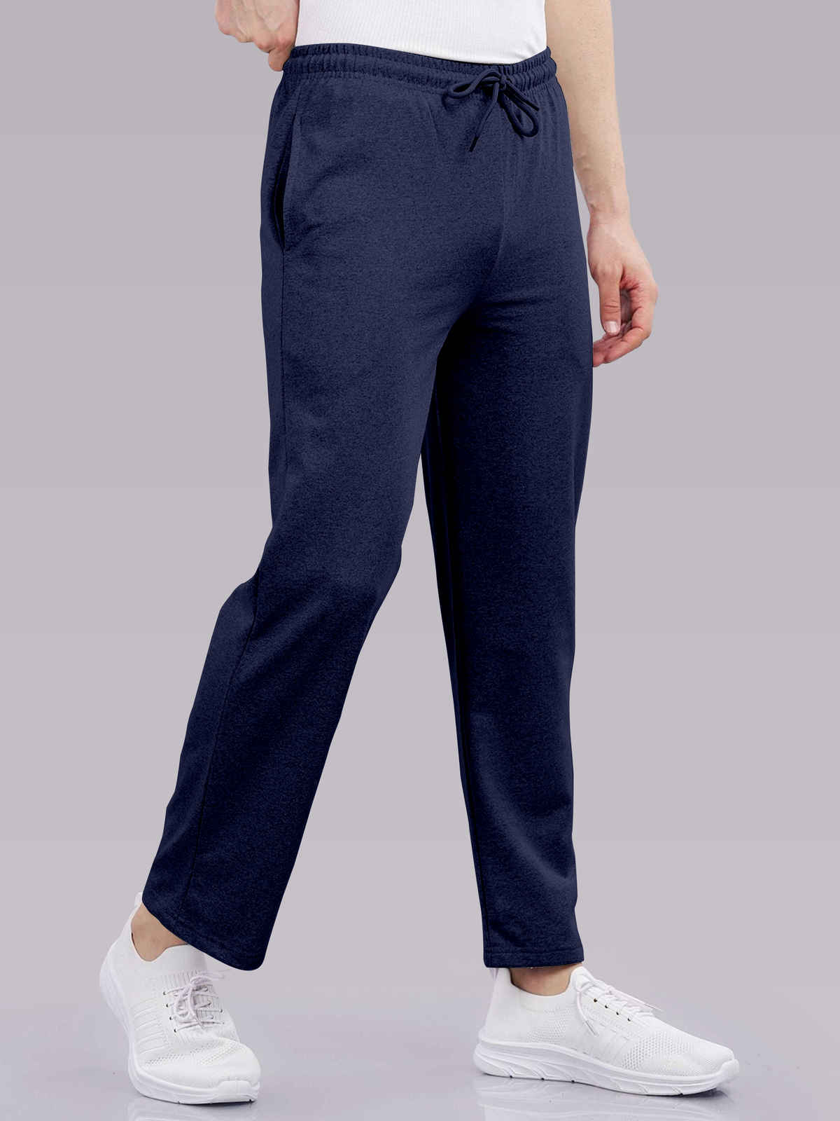 FTX Men's Solid Baggy Fit Cotton Rich Drawstring TrackPant | Navy - XL