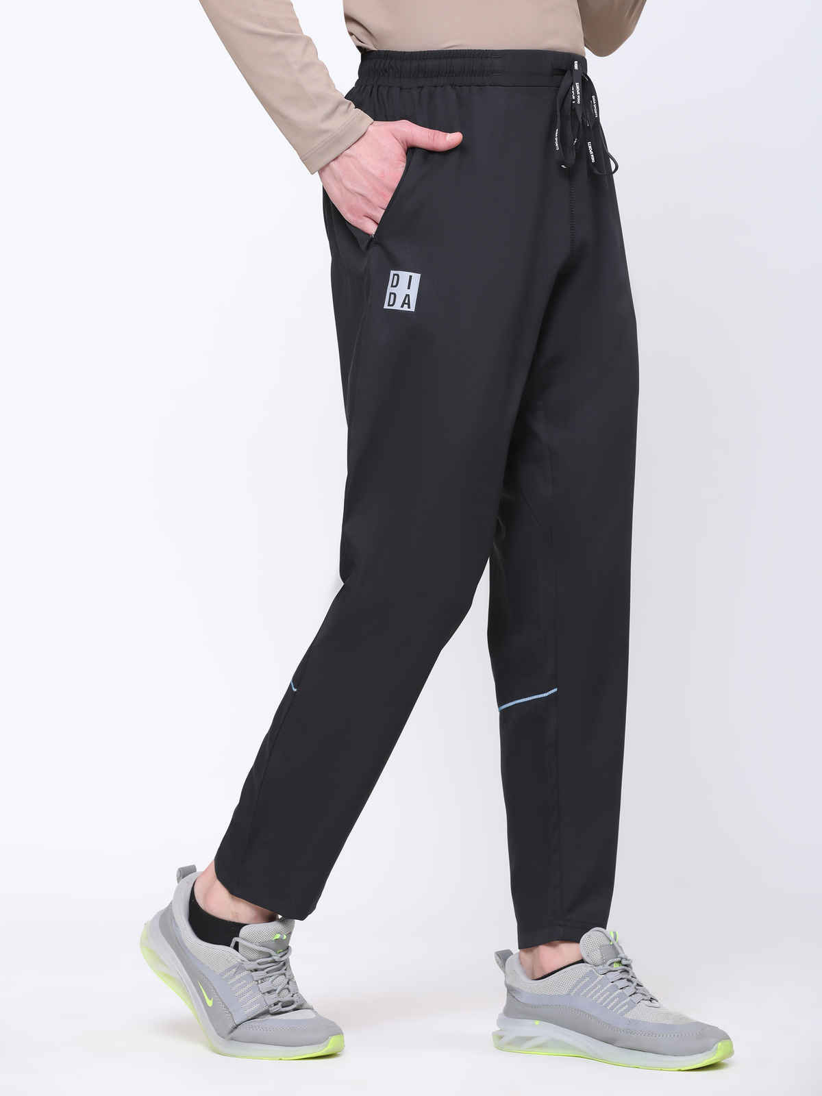 Dida Men's Track Pant Regular Comfortable Stretchable Dry-Fit | Black - M