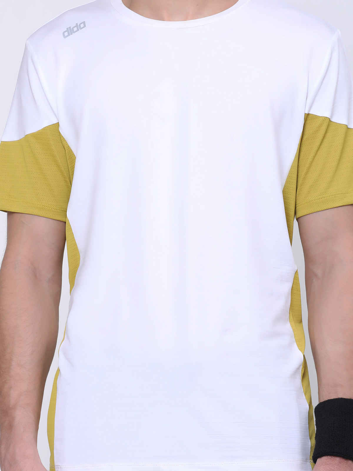 Dida Men's Sports T-shirt | Regular Comfortable Stretchable Dry-Fit | White - L