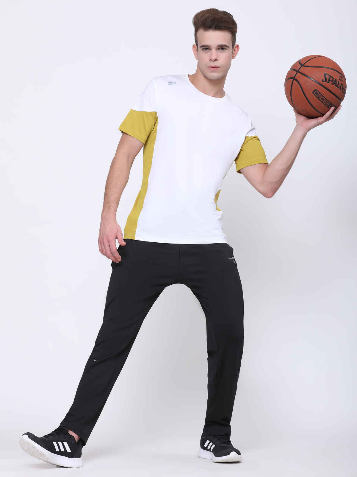 Dida Men's Sports T-shirt | Regular Comfortable Stretchable Dry-Fit | White - L