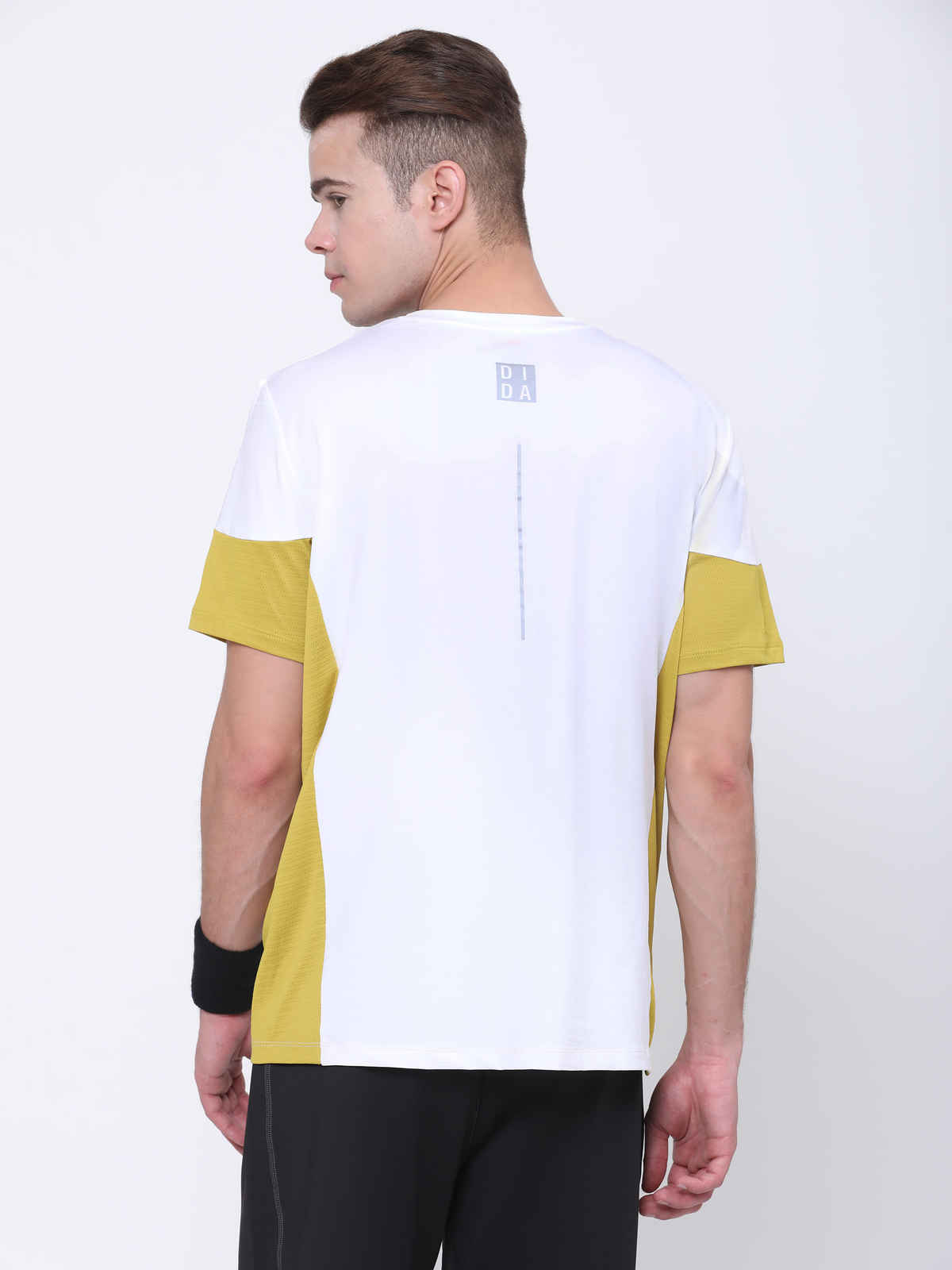 Dida Men's Sports T-shirt | Regular Comfortable Stretchable Dry-Fit | White - L