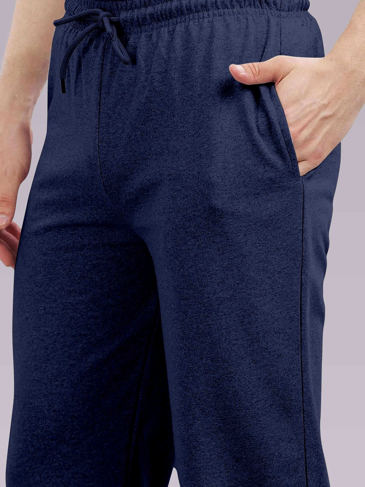 FTX Men's Solid Baggy Fit Cotton Rich Drawstring TrackPant | Navy - XL