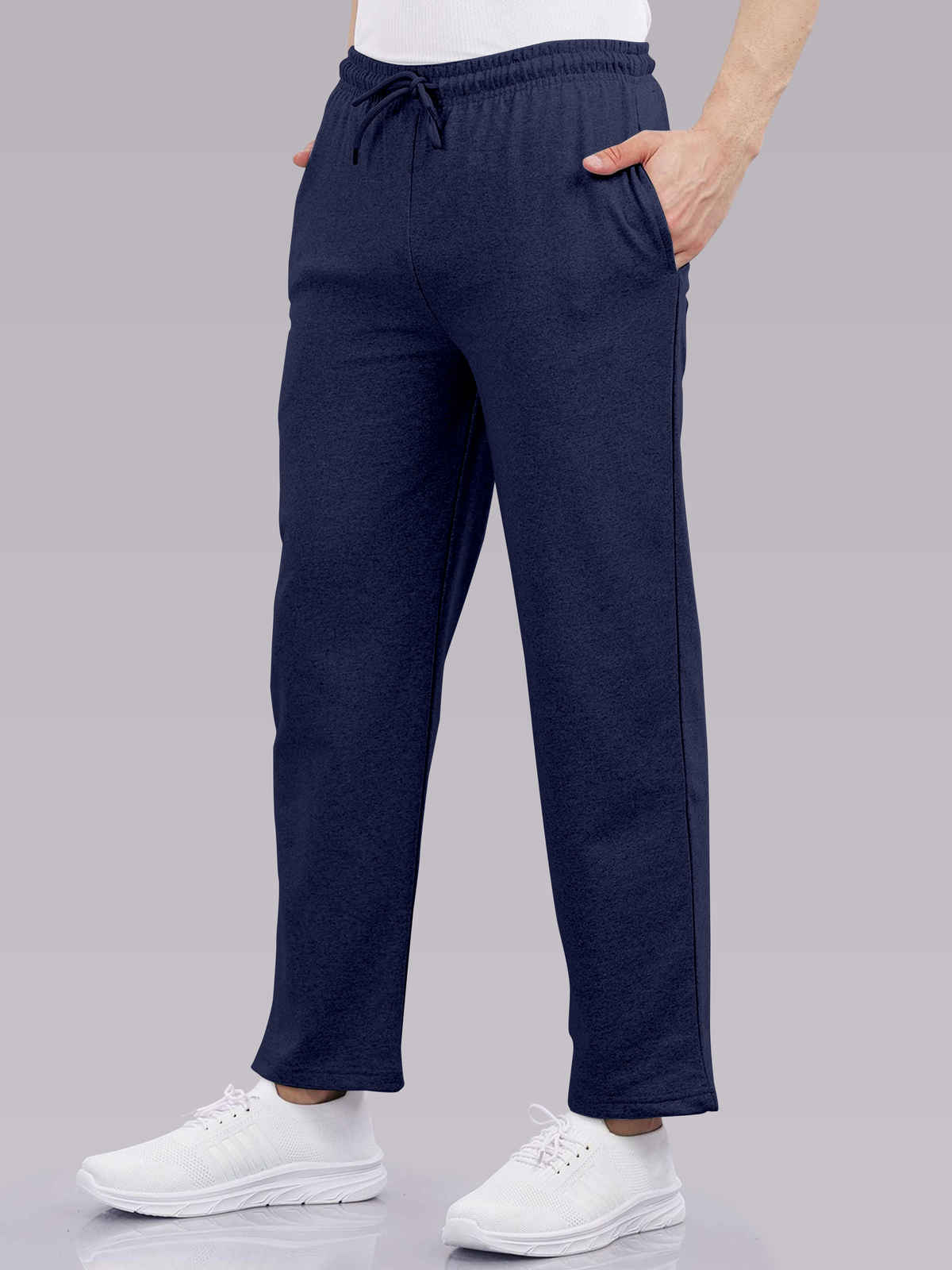 FTX Men's Solid Baggy Fit Cotton Rich Drawstring TrackPant | Navy - XL