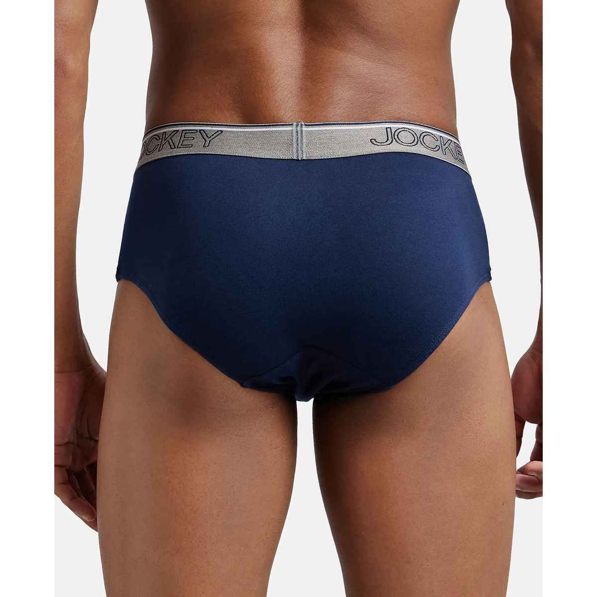 Jockey 8037 Men's Super Combed Cotton Underwear Solid Brief | Ultrasoft Waistband | Deep Navy - L