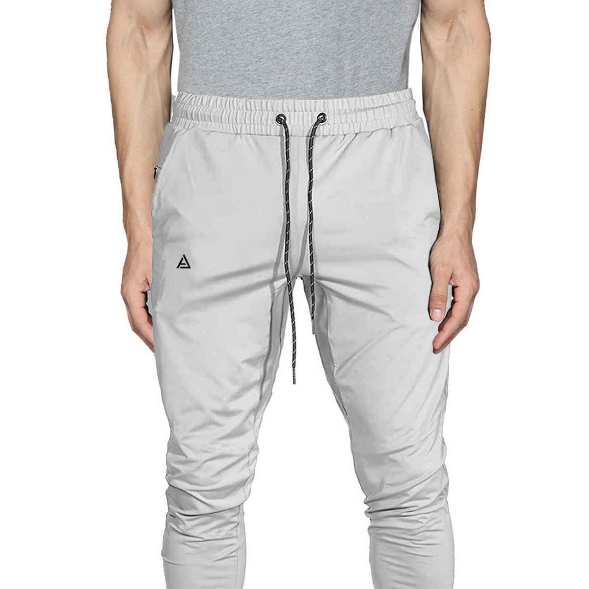 Avolt Men's Solid Regular Fit Track Pant | Light Grey - M