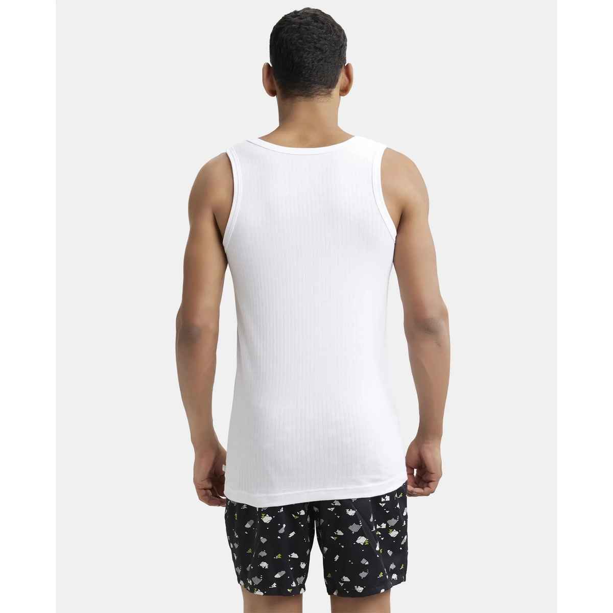 Jockey 8816 Men's Super Combed Cotton Sleeveless Vest|Extended Length|Easy Tuck | White-100