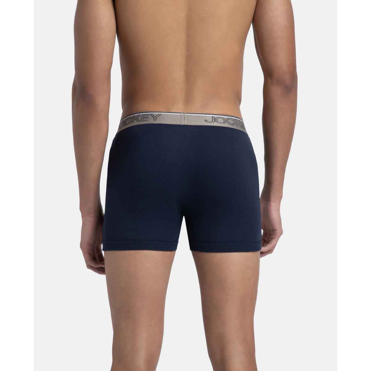 Jockey 8009 Men's Super Combed Cotton Underwear Boxer Brief | Ultrasoft Waistband | Black/Navy/Charcoal - M