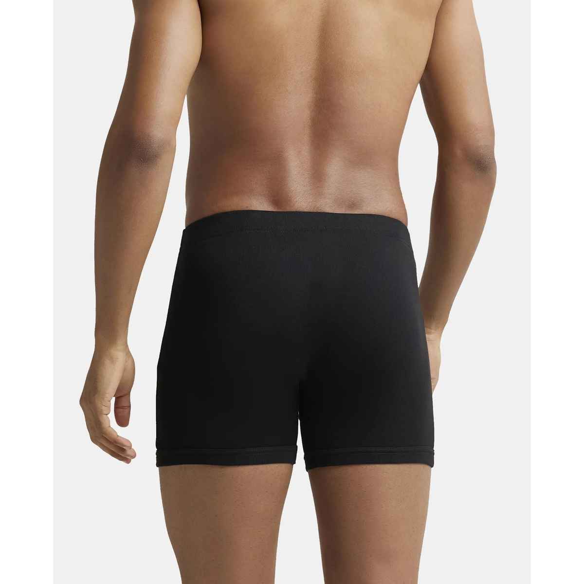 Jockey 8008 Men's Super Combed Cotton Underwear Boxer Brief | Ultrasoft Durable Waistband | Black - XL