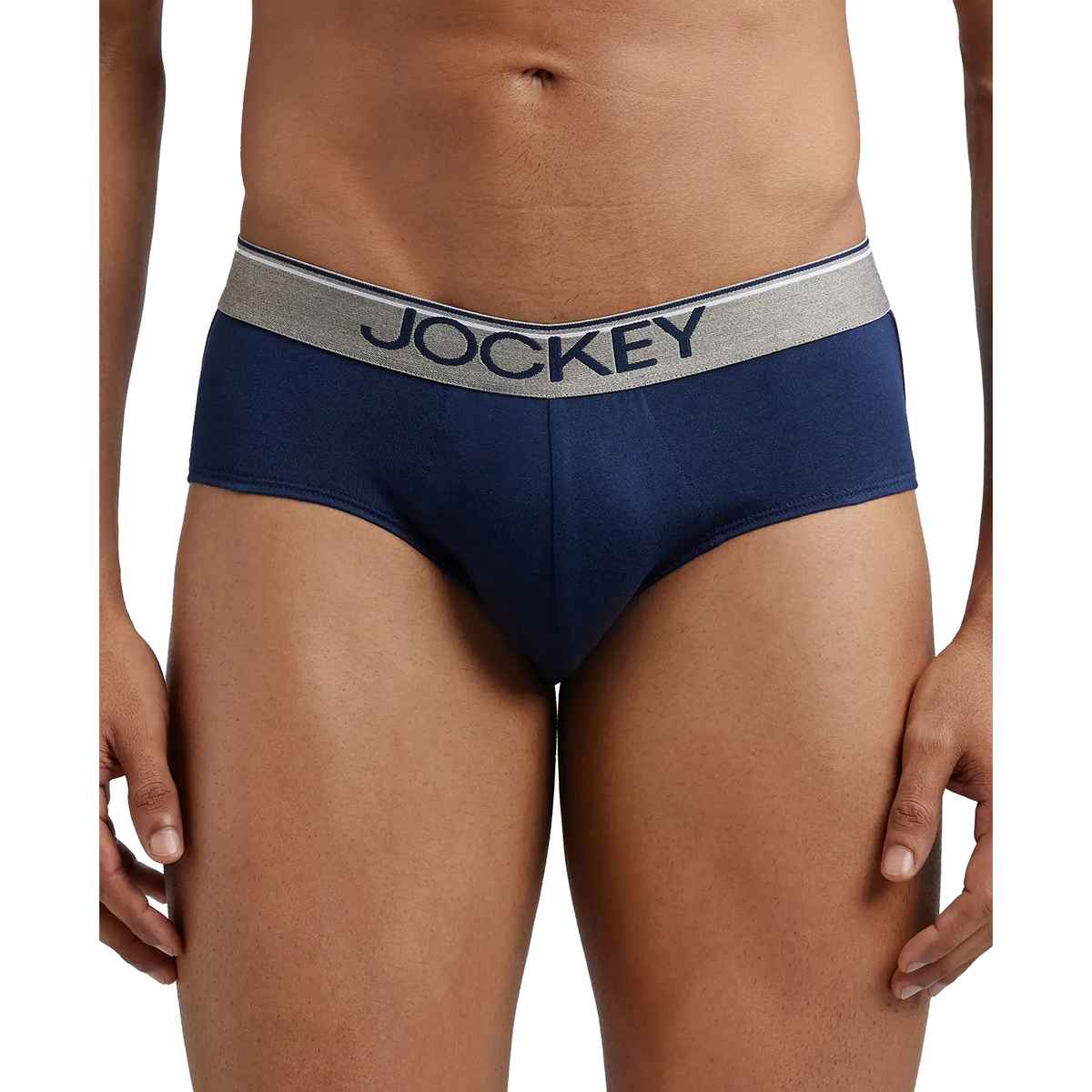 Jockey 8037 Men's Super Combed Cotton Underwear Solid Brief | Ultrasoft Waistband | Deep Navy - M