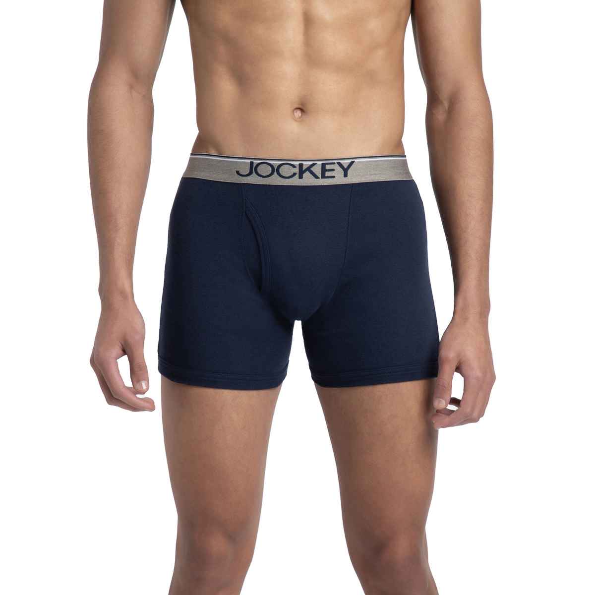 Jockey 8009 Men's Super Combed Cotton Underwear Boxer Brief | Ultrasoft Waistband | Black/Navy/Charcoal - L