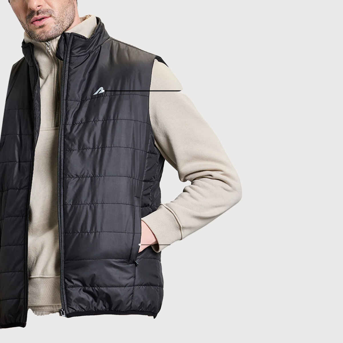 Boldfit Men's Puffer Jacket Winter Sleeveless Half All Weather Bomber Jerkin | Black - L