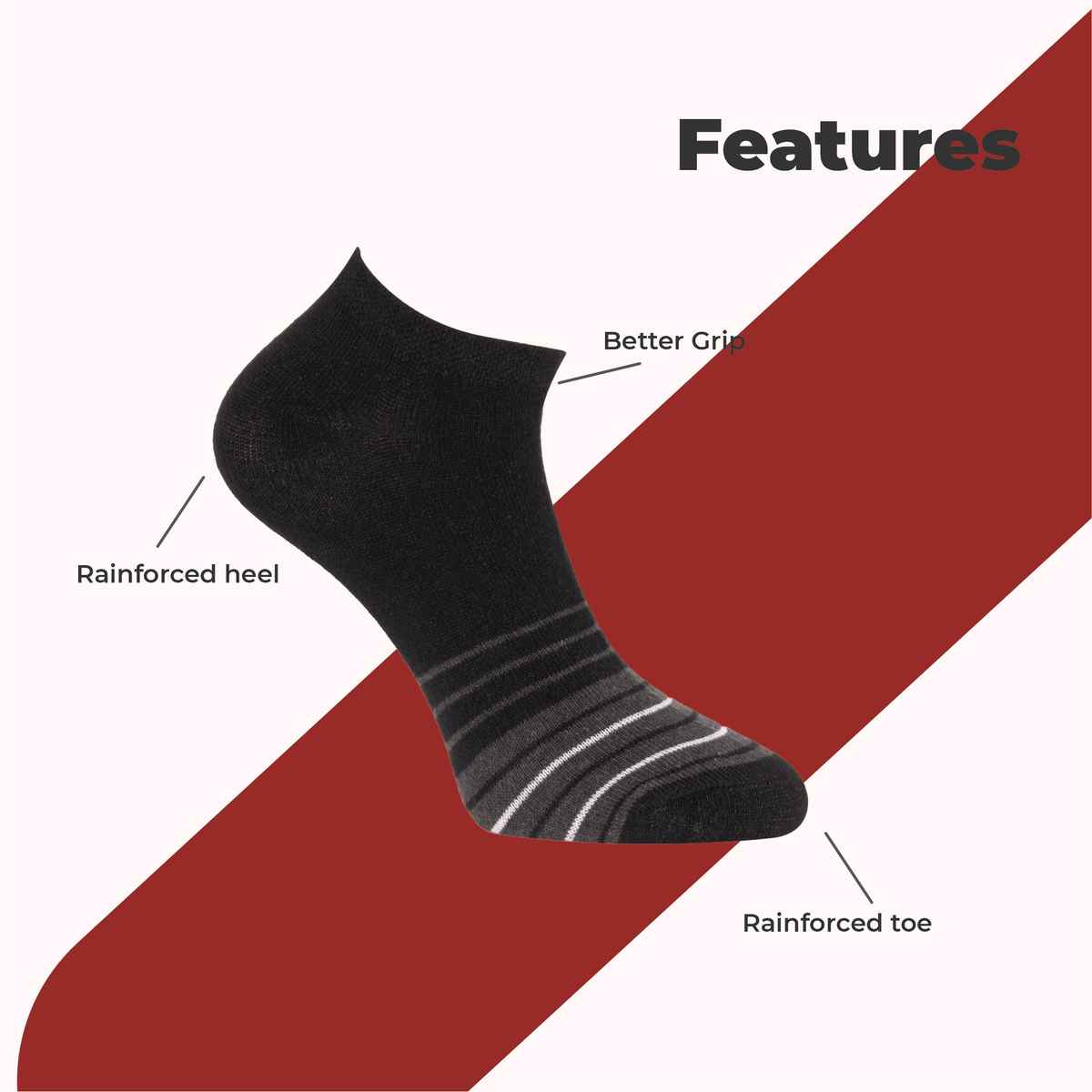 SOXBAE Striped Ankle Length Socks | Multicolour - Free Size