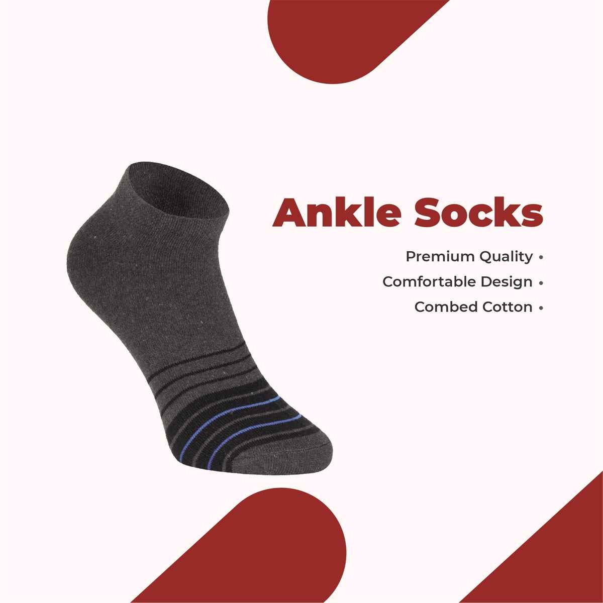 SOXBAE Striped Ankle Length Socks | Multicolour - Free Size