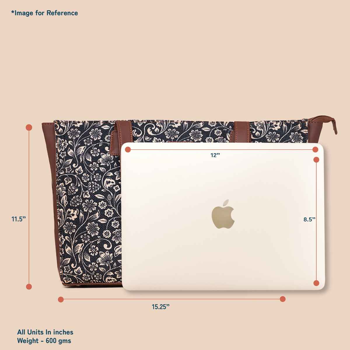 Zouk Women's Printed Vegan Leather 11.6 L Double Handle Tote Bag | Beige and Red - One Size