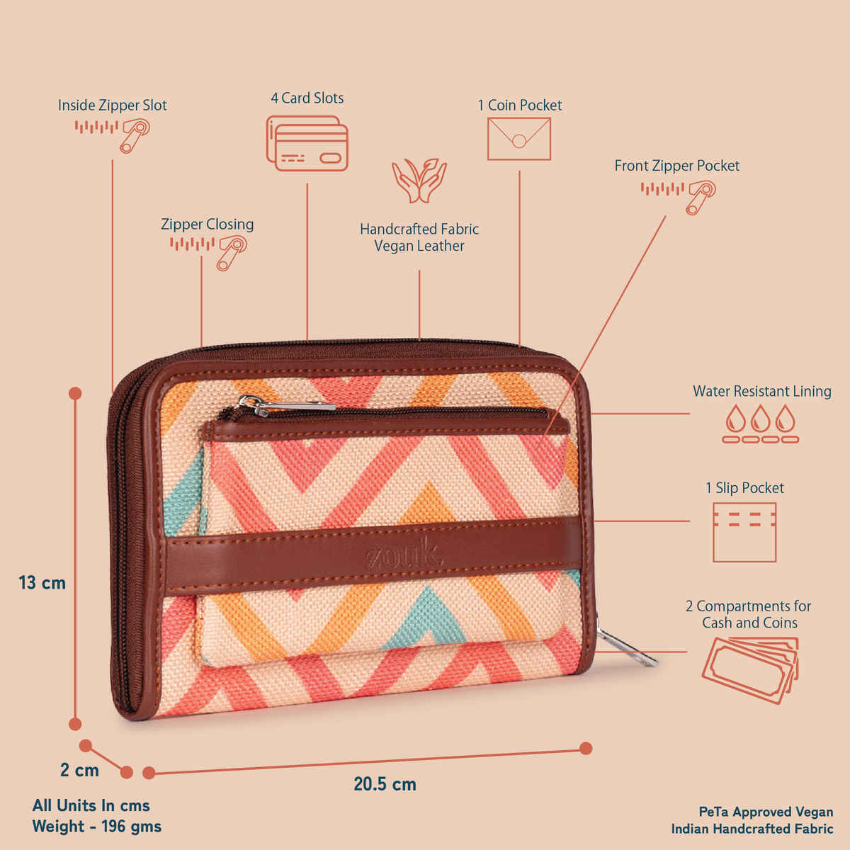 Zouk Unisex Abstract Vegan Leather Wallets | Multicolour - One Size