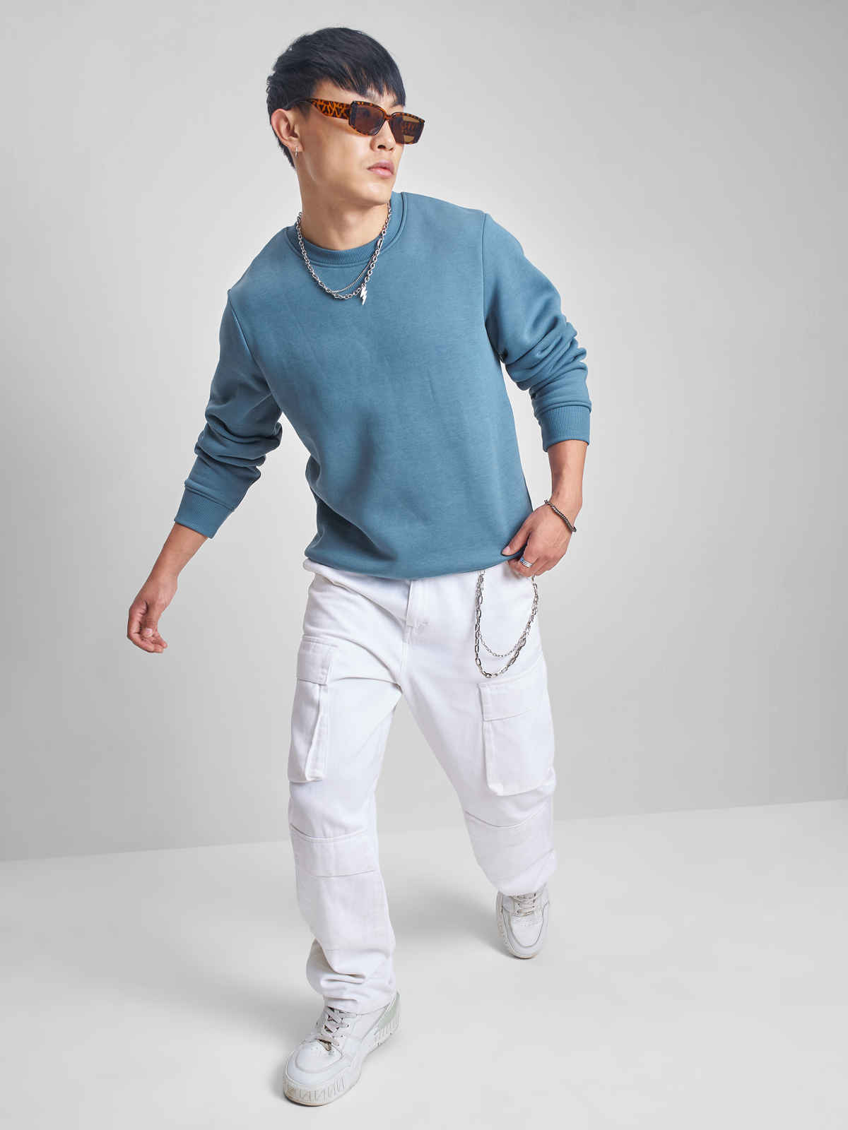 Highlander Men's Solid Sweatshirt | Blue - L