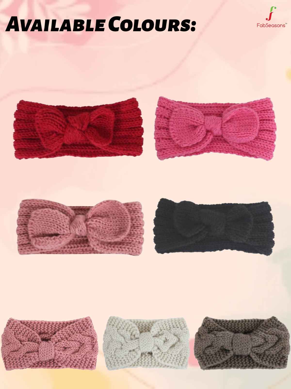 Fabseasons Women's Solid Acrylic Blend Headband | Black | 2 - 10 years