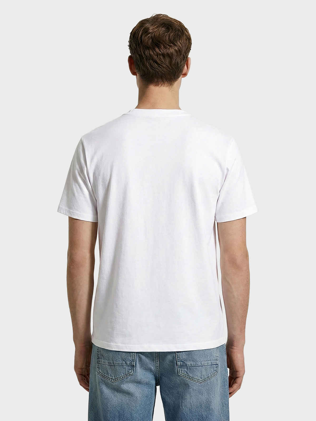 The Indian Garage Co Men's Slim Fit Solid Casual Crew Neck T-Shirt | White - M