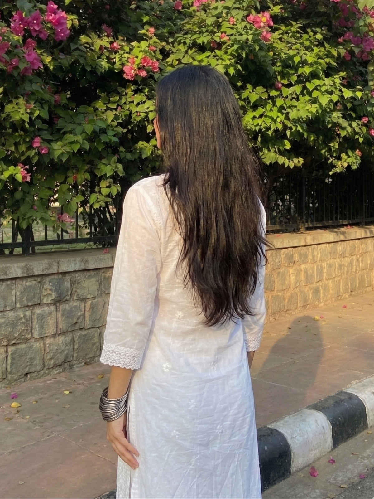 Youthnic Women's Pure Cotton Non Transparent with inseam White Kurta | White - L