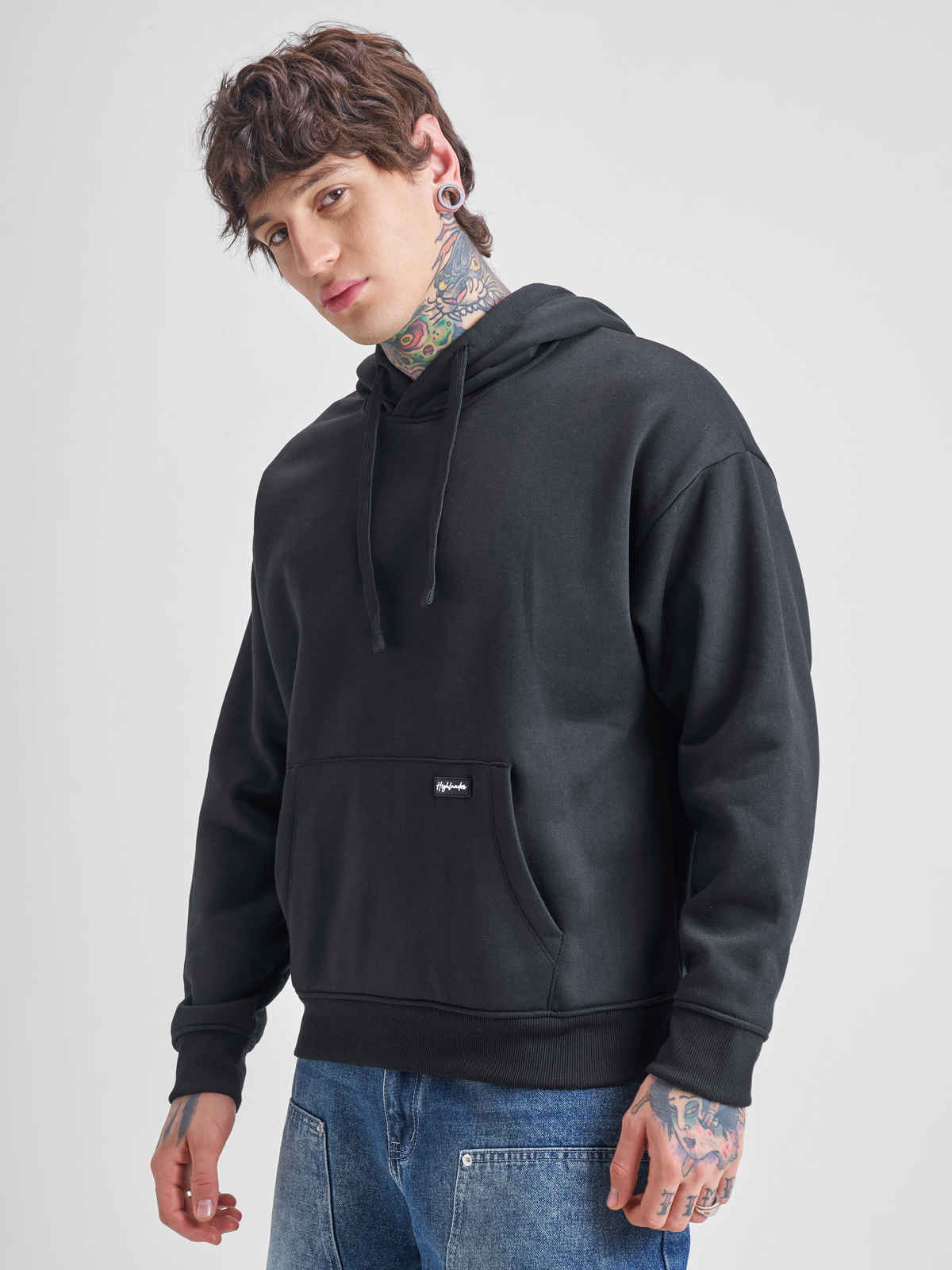 Highlander Men's Oversized Hooded Sweatshirt | Black - M