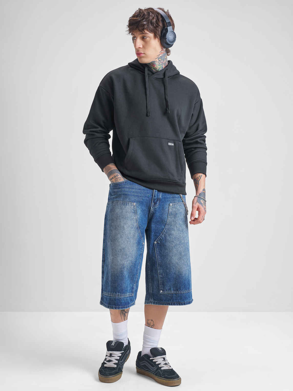 Highlander Men's Oversized Hooded Sweatshirt | Black - S
