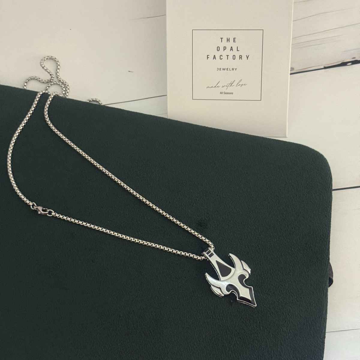 The Opal Factory Men's Jewelry Arrow Tauren Viking Pendant with Chain | Necklace-122 | Silver
