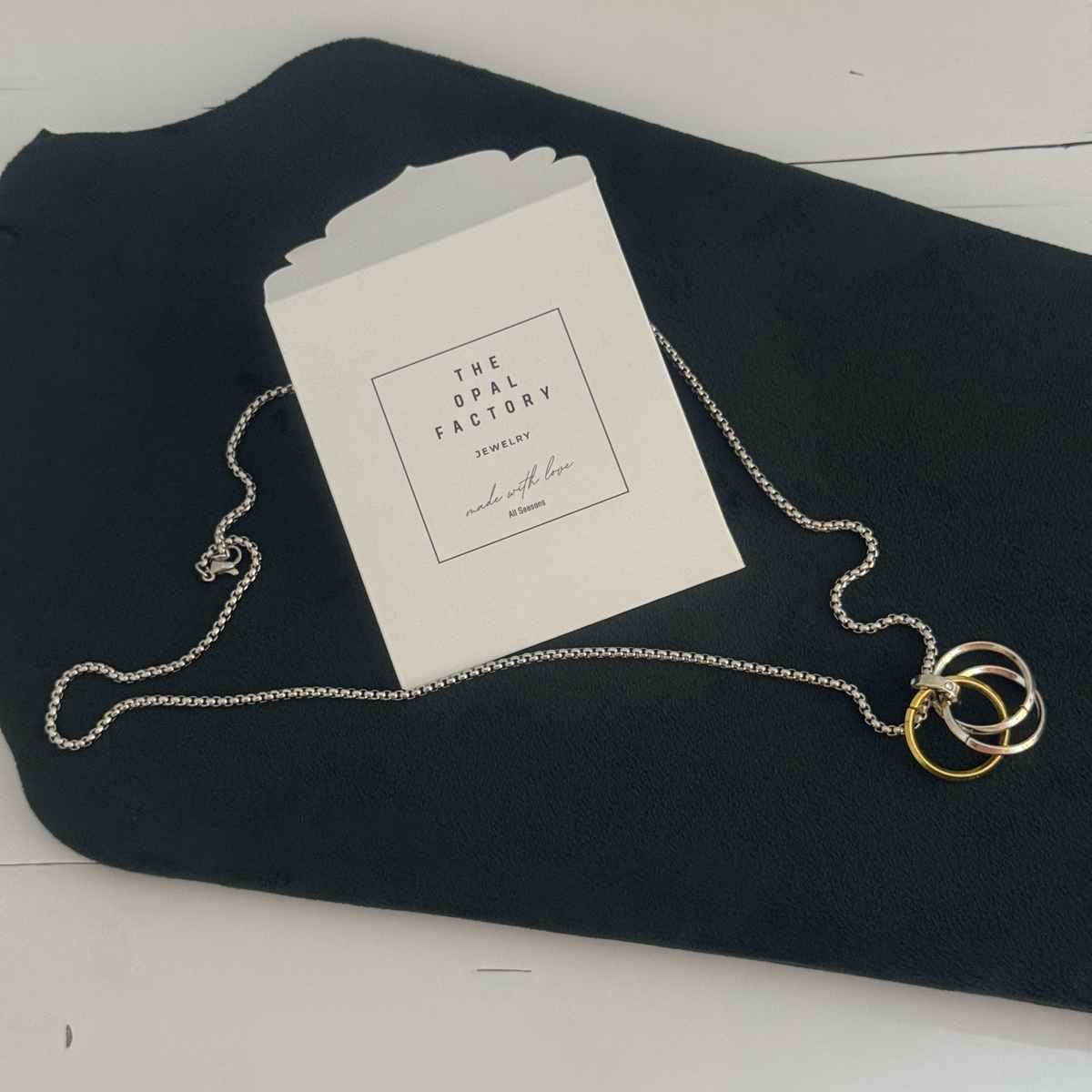 The Opal Factory Men's Jewelry Circle in Circle Pendant Chain | Necklace-092 | Silver