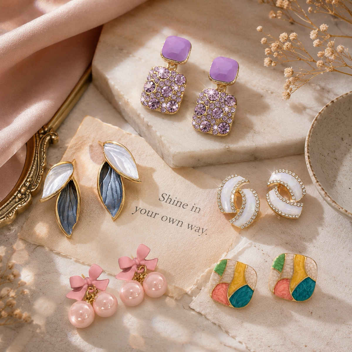BeautyNX Gold-Plated Designer Earrings Combo Pack for Women