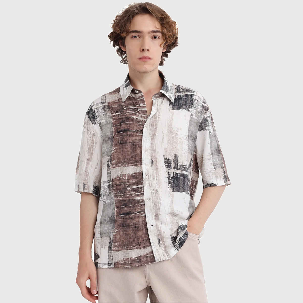 Rare Rabbit Men's Azah Dusky | Shirt | Beige - S