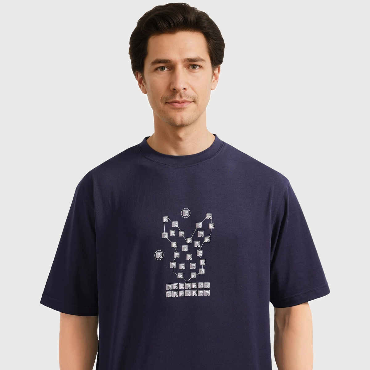 Rare Rabbit Men's Rin Primary T-shirt | Navy - M