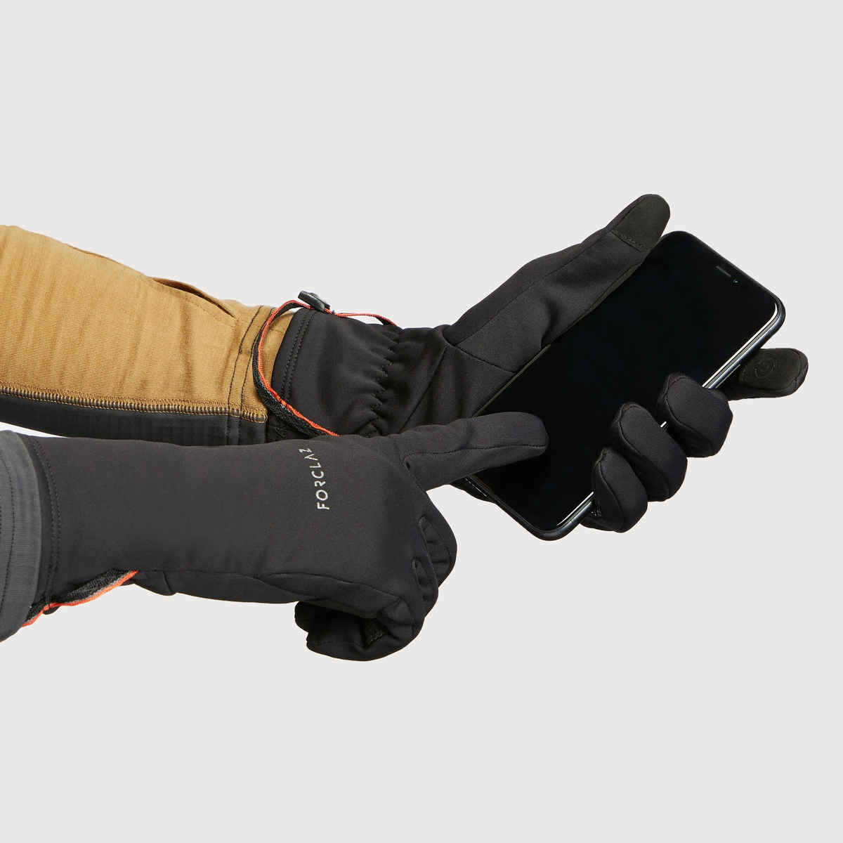 Decathlon | Forclaz Unisex Solid Polyester Winter Gloves - Black - XL