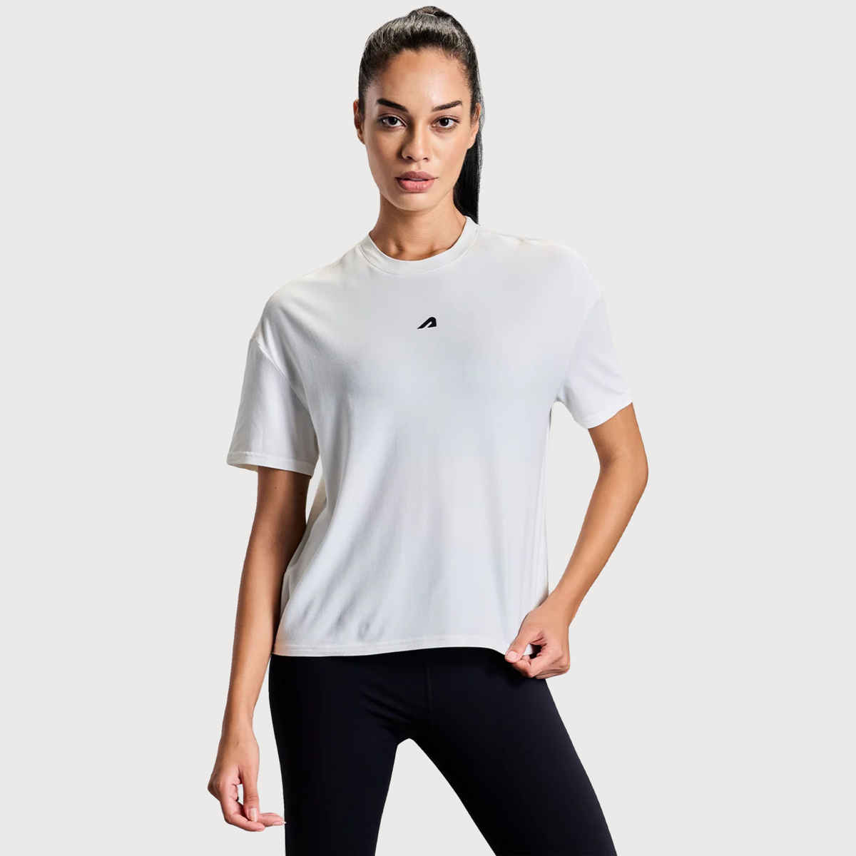 Boldfit Women's Cropped Training Tee Gym T-shirt | White - L