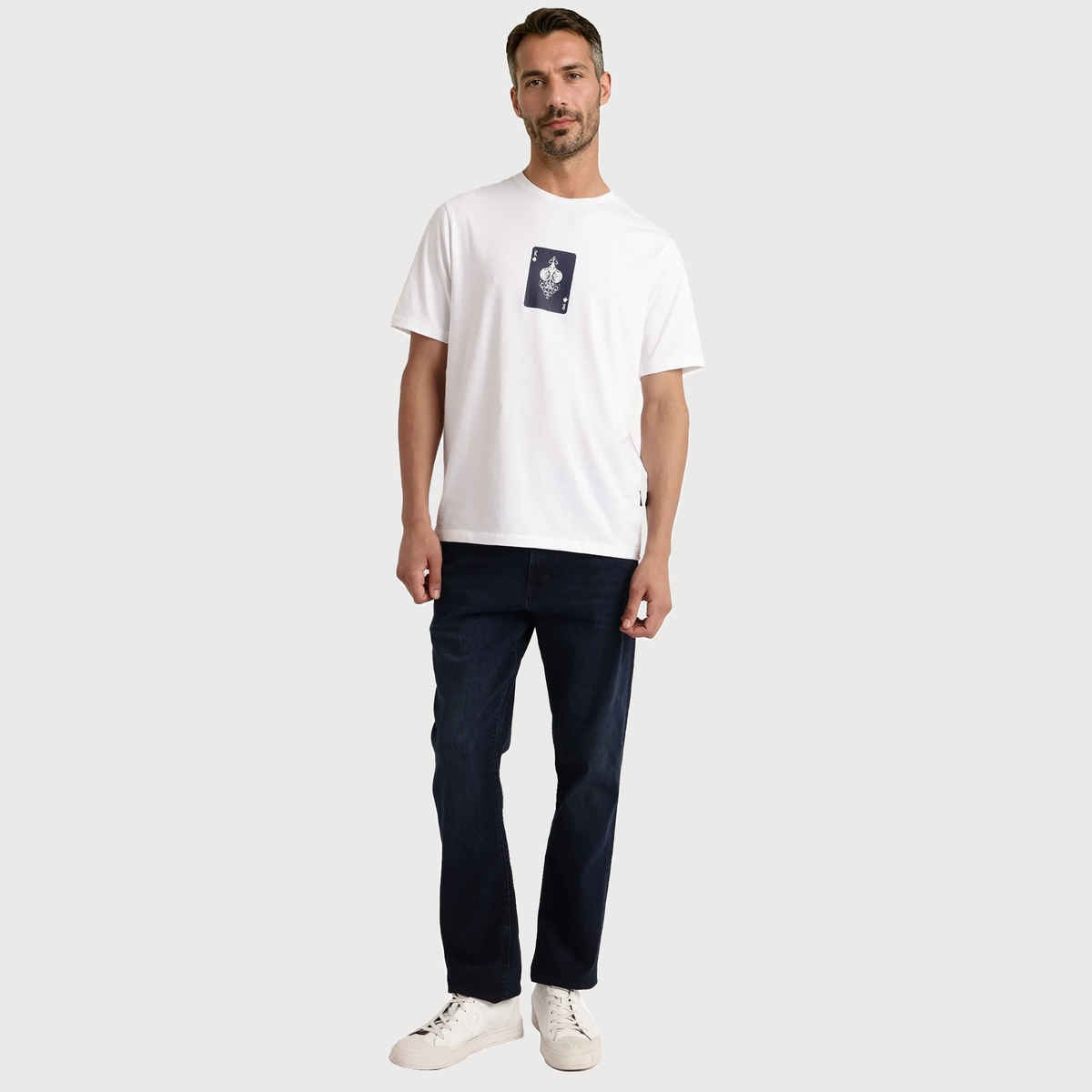 Rare Rabbit Men's Caf Primary T-shirt | White - M