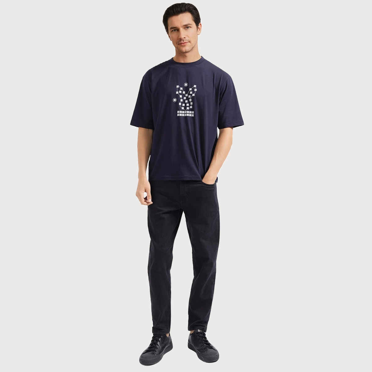 Rare Rabbit Men's Rin Primary T-shirt | Navy - M