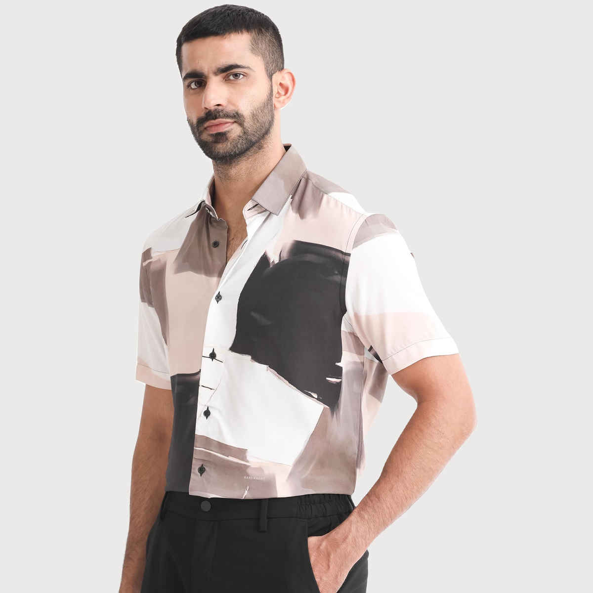 Rare Rabbit Men's Canvas Primary | Shirt | Beige - L