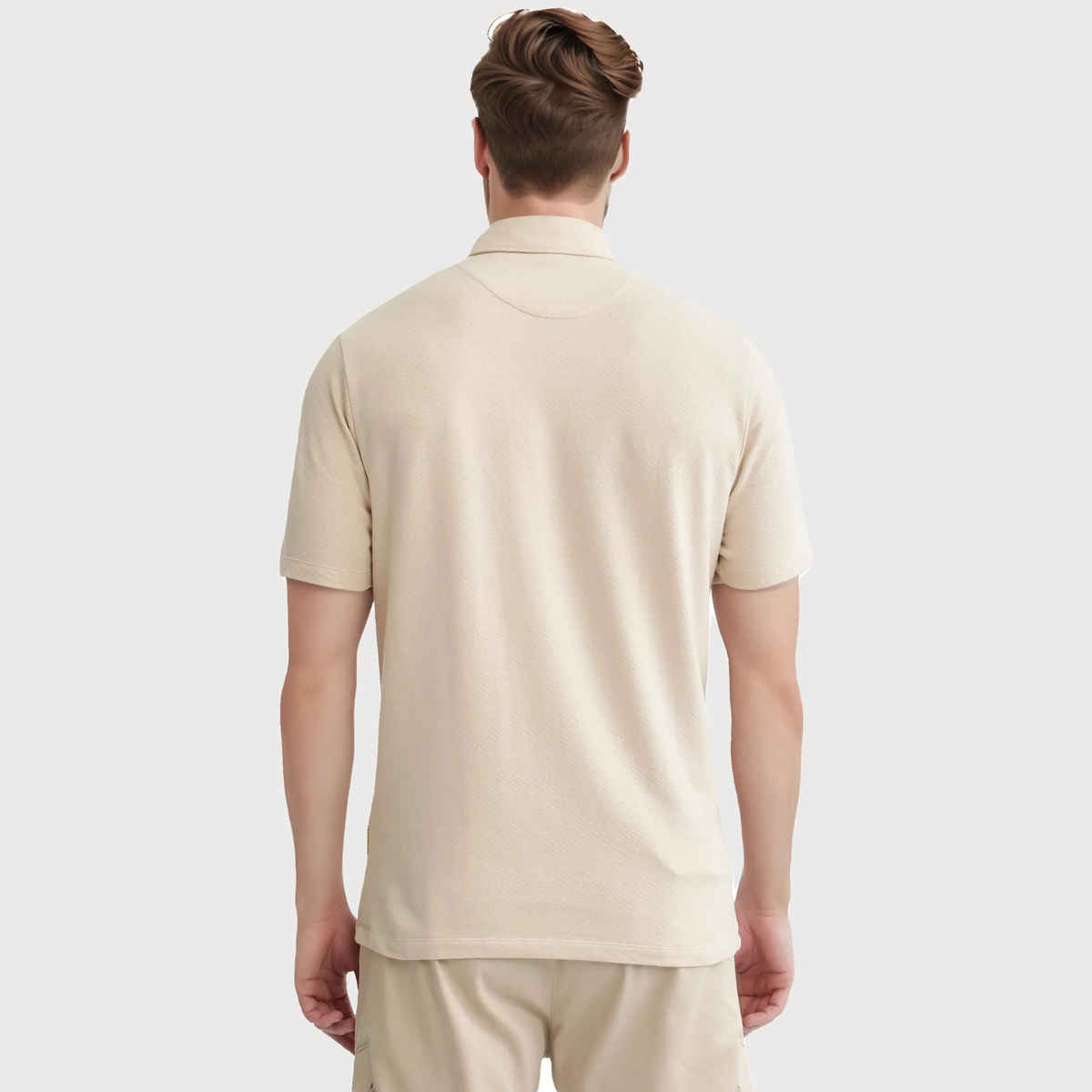 RARE RABBIT Men's Caben Light Polo T-shirt | Beige - M