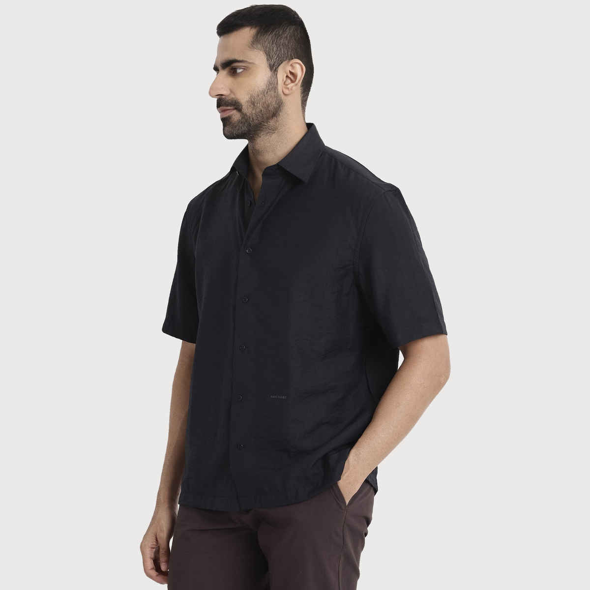 Rare Rabbit Men's Blois Primary Shirt | Black - M