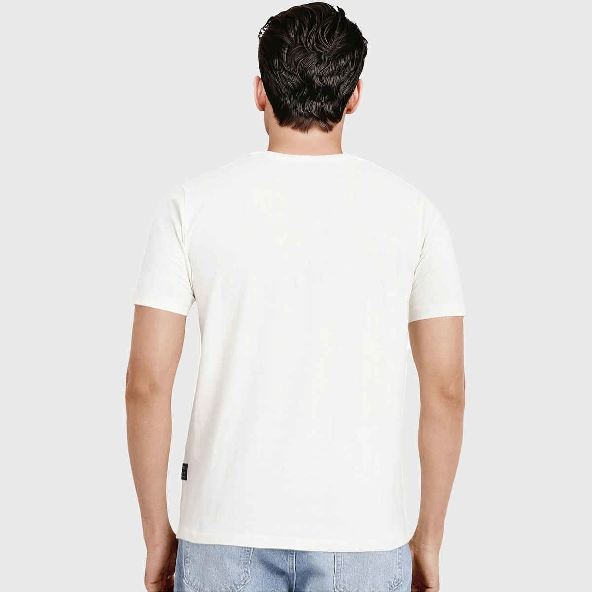 RARE RABBIT Men's Lason Primary | T-shirt | Off White | M