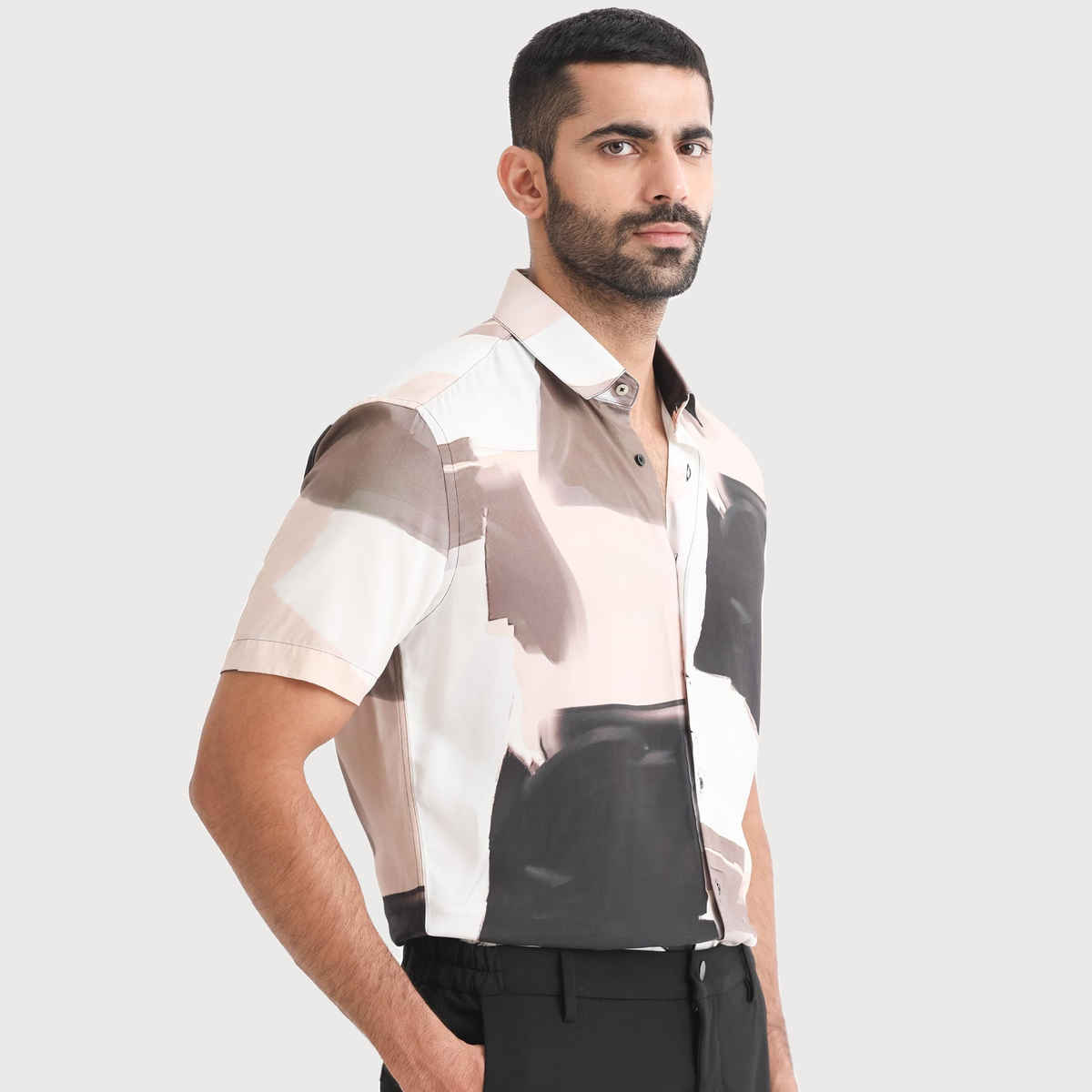 Rare Rabbit Men's Canvas Primary | Shirt | Beige - L