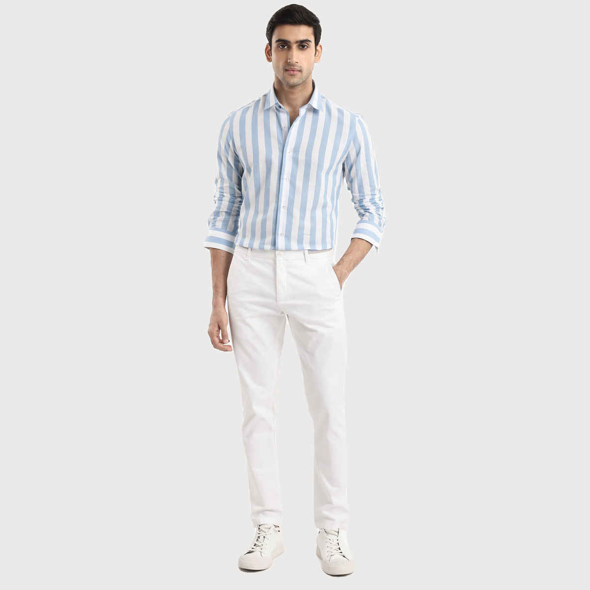 Rare Rabbit Men's Leeds Primary | Shirt | Blue - L