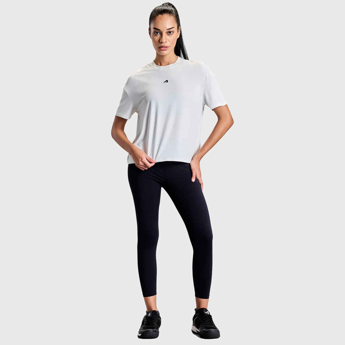 Boldfit Women's Cropped Training Tee Gym T-shirt | White - L