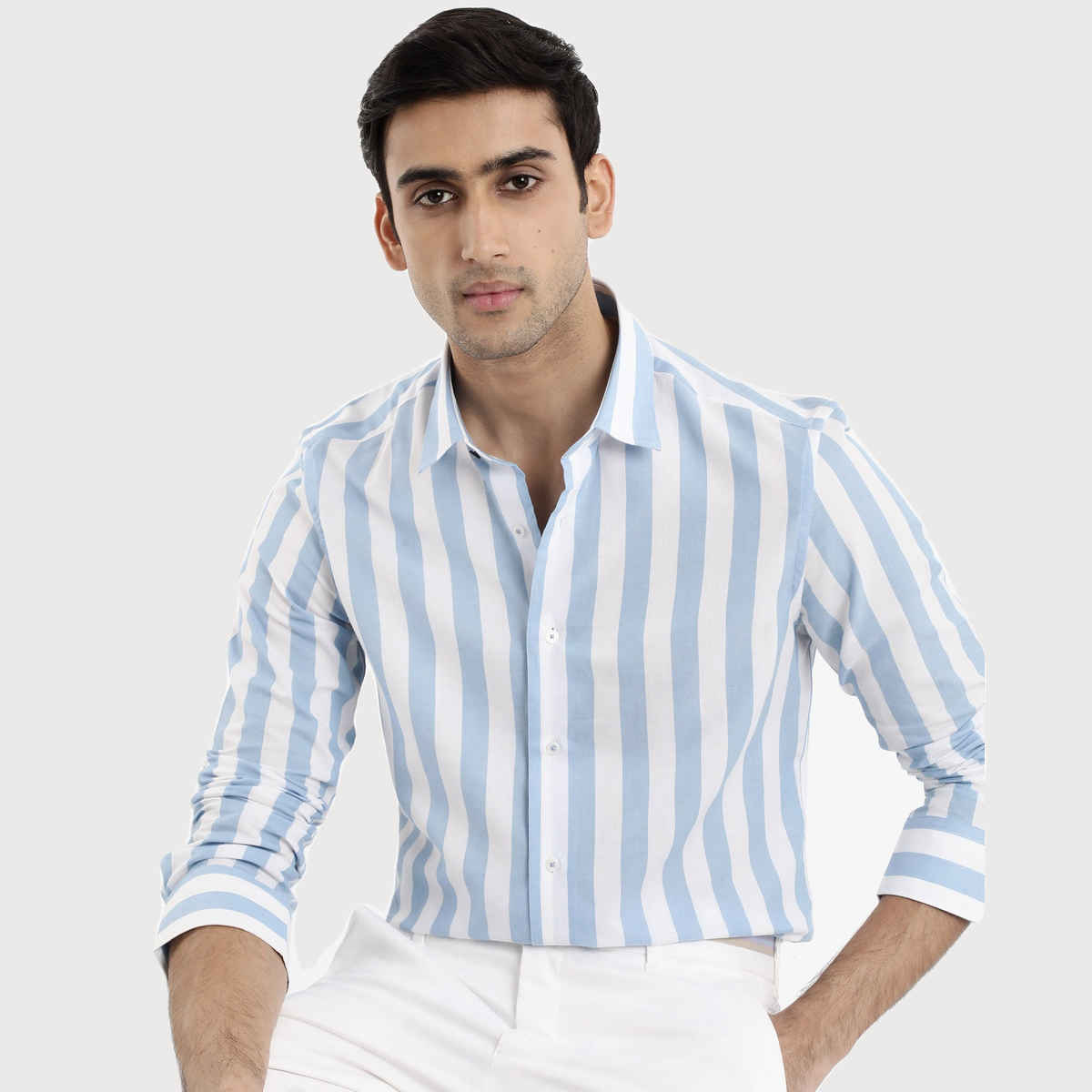 Rare Rabbit Men's Leeds Primary | Shirt | Blue - L